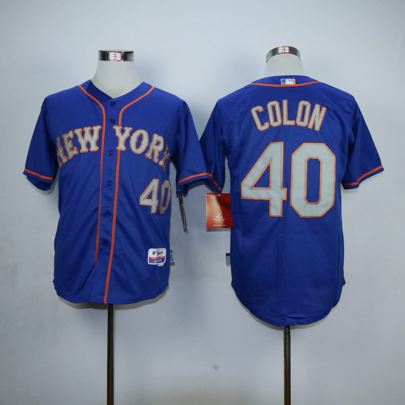 Men New York Mets #40 Colon Blue Grey MLB Jerseys->new york mets->MLB Jersey